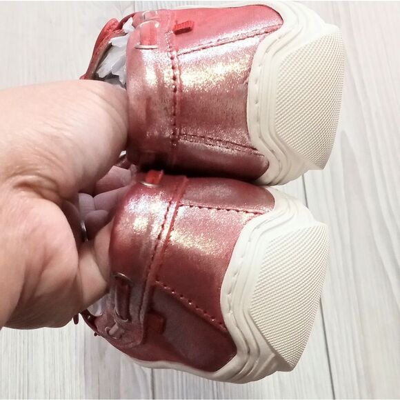 (31-0482) MARC JOSEPH slip on glimmer red leather CYPRESS HILL shoes Sz 4.5 - Picture 5 of 10